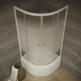 Душевой уголок Triton Лайт Щ0000061801 90x90 см профиль белый стекло с узором